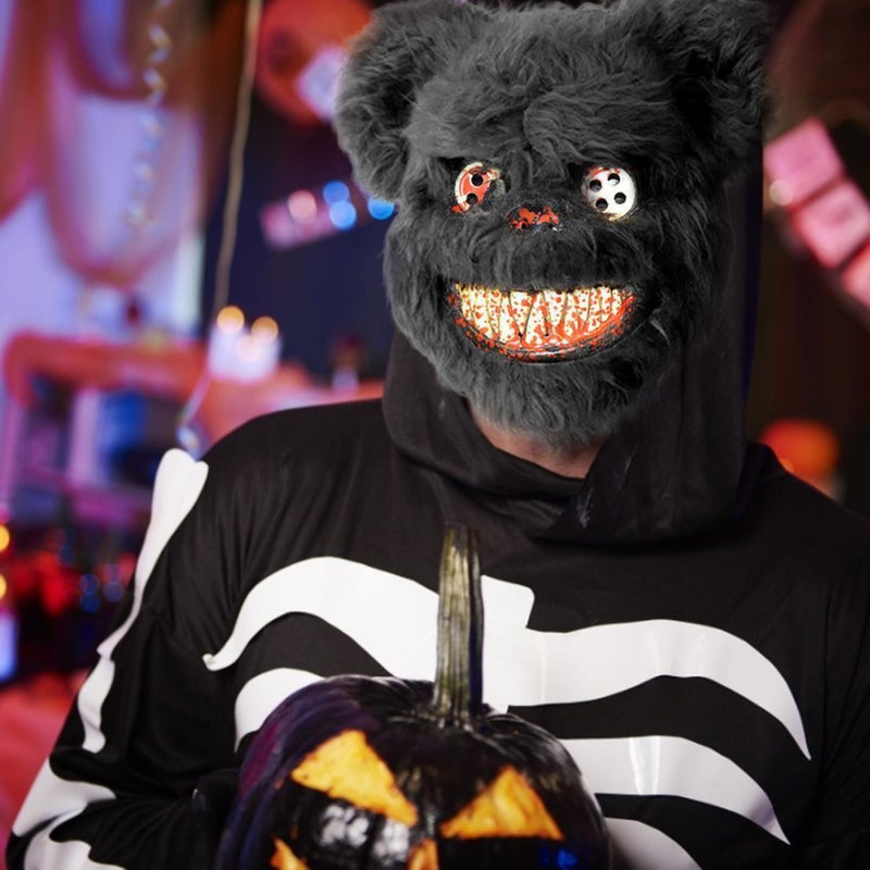 Black Bear Plush Animal Halloween Mask Scary Cosplay Headwear For Festival - Image 3