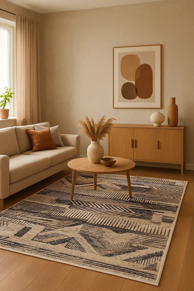 لوفت سجادة كريسنت، سجادة غرفة معيشة عصرية، سجادات أرضية ناعمة، وسائد سجاد، سجادة أريكة مانعة للانزلاق، سجادة غرفة معيشة قابلة للغسل، مقاس 160×220 سم، متعدد الألوان -1601/RD9-D - Image 1