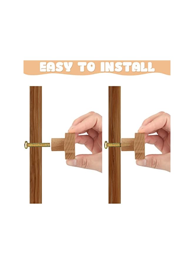 promass Wooden Animal Cabinet Knobs Decorative Wood Dresser Knobs with Screws Dresser Pulls Wood Marine Woodland Animals Knobs Furniture Knobs Nursery Drawer Handles for Decor (Zoo, 6 Sets) - Image 4