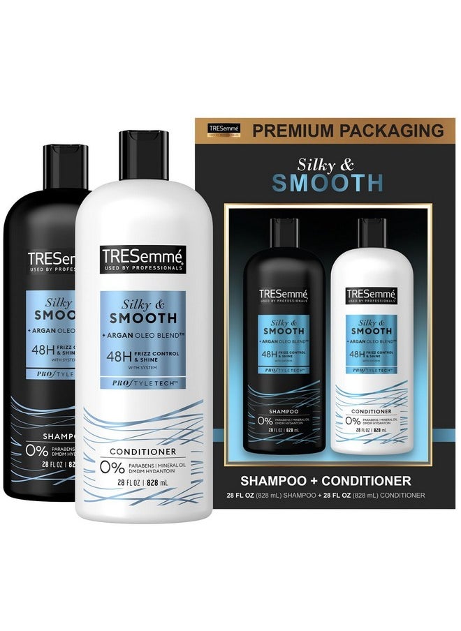 TRESemmé TRESemmé Shampoo and Conditioner Set, Silky & Smooth + Keratin Repair Hair Mask - Anti-Frizz Hair Products with Argan Oleo Blend (3 Piece Set)  - Image 2