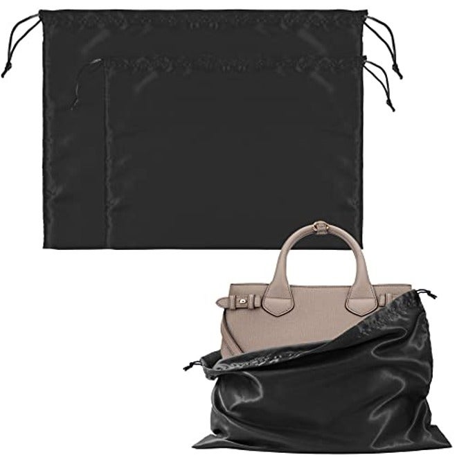2 Pack Dust Bags for Handbags Silk Dust Cover Bag for Handbags Purses Shoes, Dustproof Drawstring Bag Travel Storage Pouch - Image 1