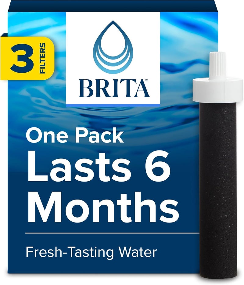 BRITA Water Bottle Replacement Filters, BPA-Free, Replaces 1,800 Plastic Water Bottles a Year, Lasts Two Months or 40 Gallons, Includes 3 Filters - Image 1