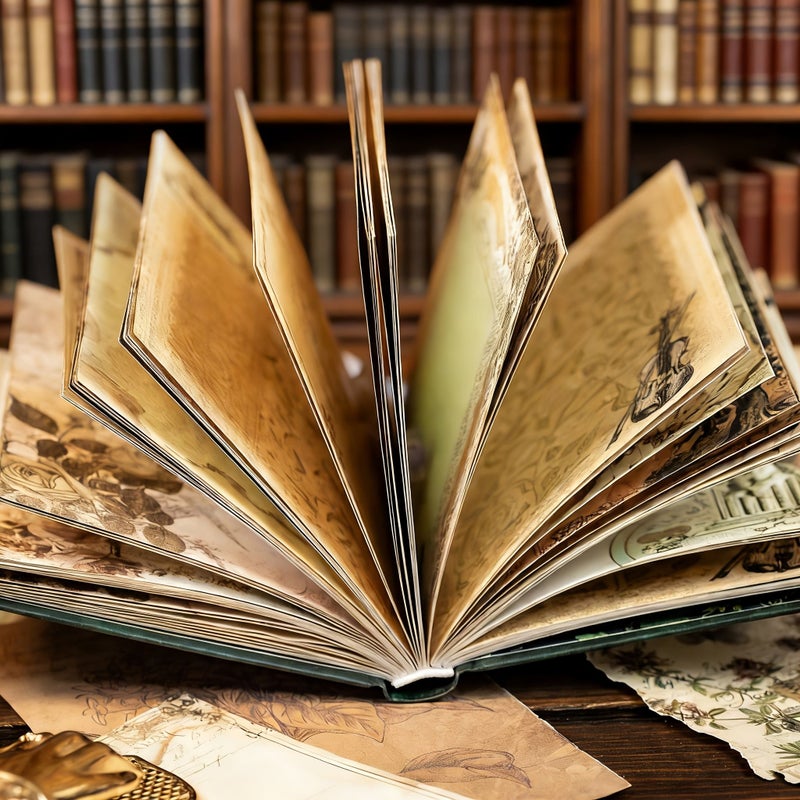 كتاب ترانيم غابة خضراء غلاف مع نقش ذهبي وتأثير مقطوع 192 ورقة 96 صفحة دفتر ملاحظات قابل للكتابة صفحات داخلية ملونة كاملة دفتر يوميات سفر بجودة هدايا كتاب تذكاري للتدوين - Image 3