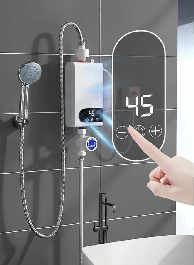 WALALLA 5500W Instant Water Heater Bathroom Kitchen Wall Mounted LCD Water Heater for Bathroom Hot Water Shower and Home Kitchen Heating, Adjustable Temperature & IPX4 Waterproof, Includes Shower Set - Image 3
