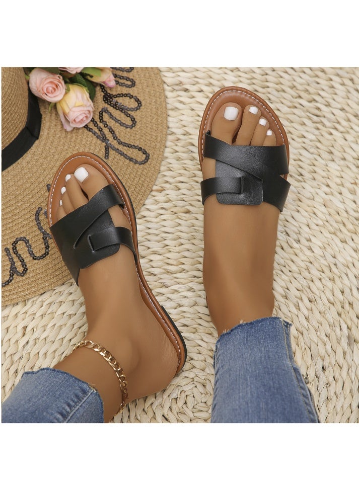 Rup Art صنادل نسائية بابوش شاطئية صنادل مسطحة خفيفة الوزن مريحة للنساء من R - Image 2