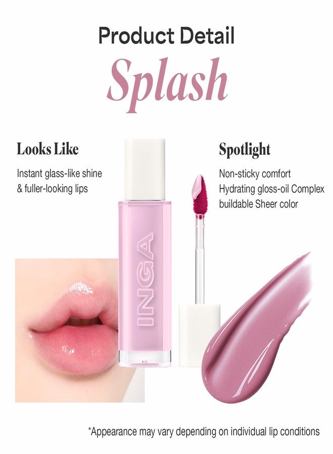 INGA Water Glow Lip Tint | Hydrating, Glossy Korean Lip Tint with Sheer Color & Glass-Like Shine | Long-Lasting, Non-Sticky Korean Lip Stain (SPLASH) - Image 3