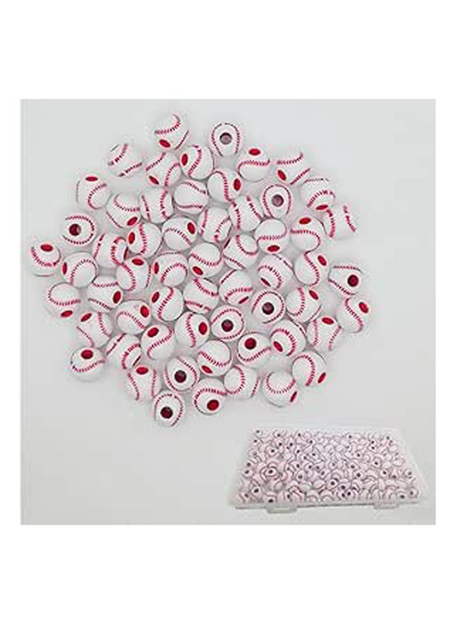 قطع البيسبول الخرز الاكريليك الخرز للمجوهرات - Image 1