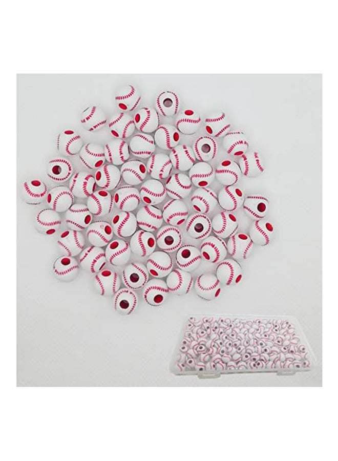 قطع البيسبول الخرز الاكريليك الخرز للمجوهرات - Image 2