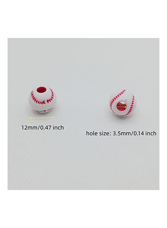 قطع البيسبول الخرز الاكريليك الخرز للمجوهرات - Image 4