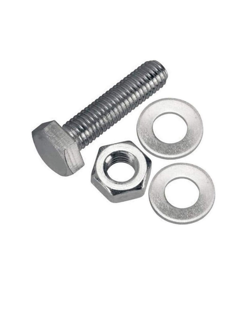 Generic 12 pcs Hex Head Screw Bolts Nuts & Washers Fully Thread GI Plain Finish Bolt Set. (8, 80MM)  - Image 3