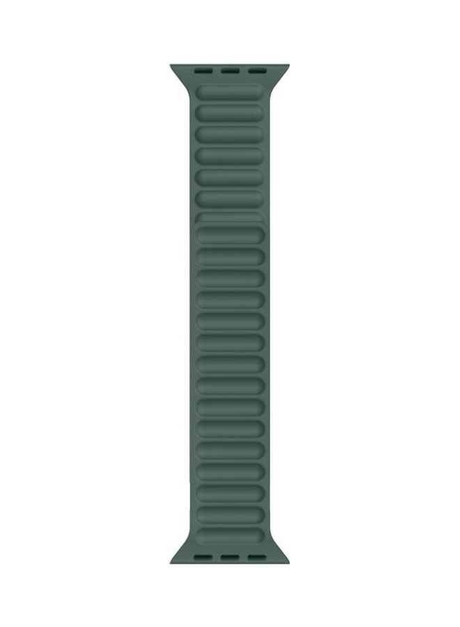 NIBEMINENT Silicone Magnetic Chain Watchband For Apple Watch Series 7/6/SE/5/4/3/2/1 41/40/38mm Olive Green  - Image 2