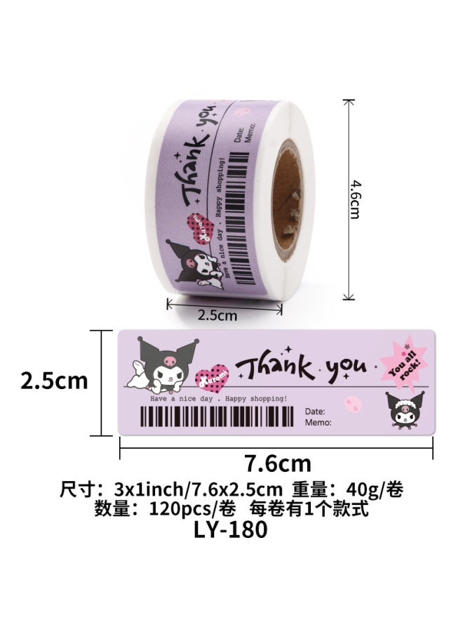 Liyuan Little Red Riding Book Bill Wind Sealing Sticker 120pcs/roll Coated Paper Sticker Sanrio Sealing Sticker - Image 1