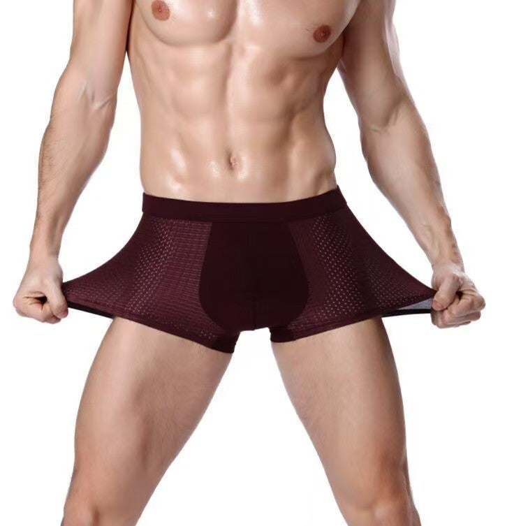 Summer Ice Mesh Men'S Underwear Men'S Boxer Briefs Breathable Quick-Drying Antibacterial Mesh Large Size Shorts Manufacturer - Image 1