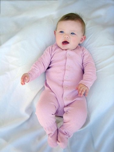 L'ovedbaby Baby Girls Organic Snap One-Piece Footies, Mauve, 6-9 Months US - Image 2