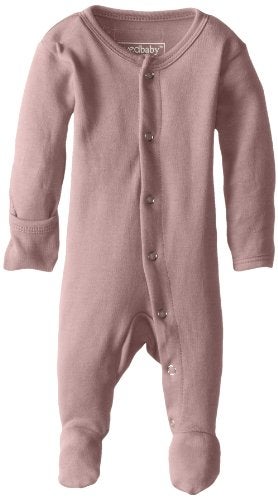 L'ovedbaby Baby Girls Organic Snap One-Piece Footies, Mauve, 6-9 Months US - Image 5