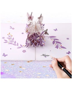 Excefore Greeting Card,3D Card, Pop Up Card, Romantic Theme Cards, Anniversary Cards for Wife Girlfriend Mother, Birthday Cards, Happy Holidays, Spring Card, Season's Greetings (Flying Butterfly)  - Image 3