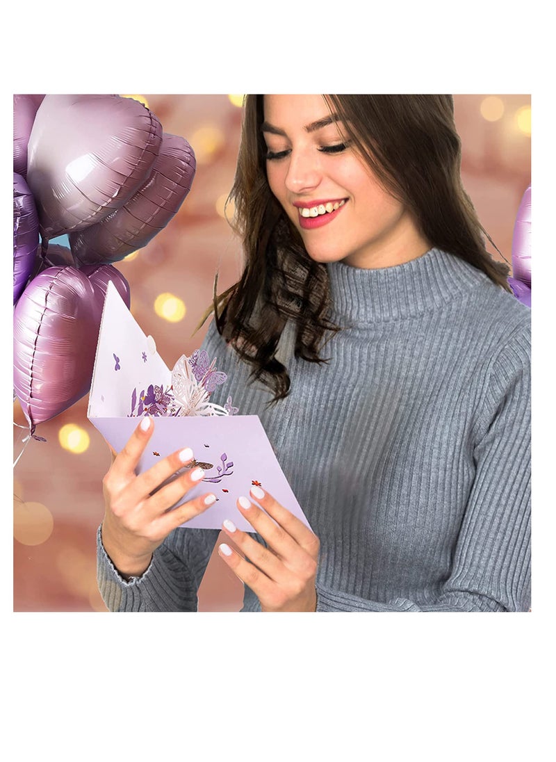 Excefore Greeting Card,3D Card, Pop Up Card, Romantic Theme Cards, Anniversary Cards for Wife Girlfriend Mother, Birthday Cards, Happy Holidays, Spring Card, Season's Greetings (Flying Butterfly)  - Image 4