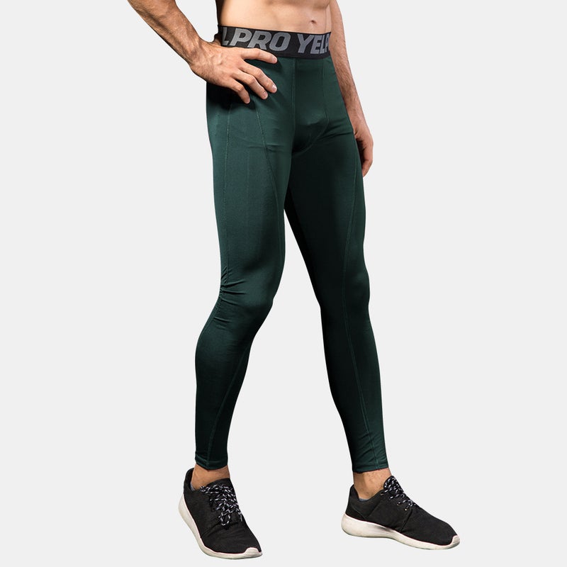 Generic Mens PRO Sports Pants Fitness Running Training Dark Dark Green
