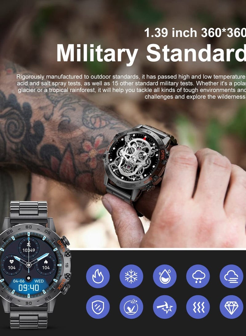 جوشبيرغ ساعة ذكية، شاشة لمس عالية الدقة 1.43 بوصة، جهاز تتبع لياقة بدنية، إشعارات/مكالمات بلوتوث، مقاومة للماء IP68، أكثر من 120 وضعًا رياضيًا، مراقبة معدل ضربات القلب والنوم، لأجهزة iPhone وAndroid - Image 2