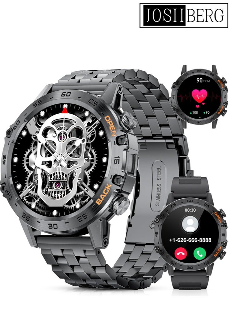 جوشبيرغ ساعة ذكية، شاشة لمس عالية الدقة 1.43 بوصة، جهاز تتبع لياقة بدنية، إشعارات/مكالمات بلوتوث، مقاومة للماء IP68، أكثر من 120 وضعًا رياضيًا، مراقبة معدل ضربات القلب والنوم، لأجهزة iPhone وAndroid - Image 1