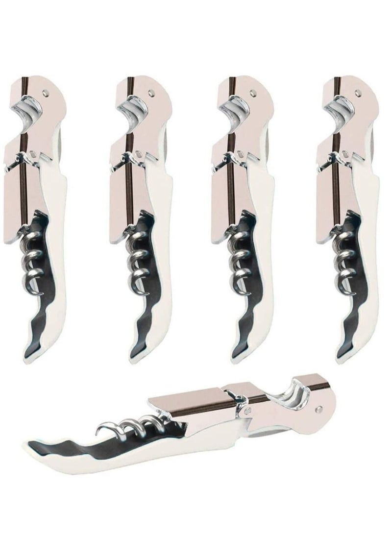 Waiter Corkscrew Heavy Duty Chrome Waiter Corkscrew Drink Opener with Foil Cutter Professional 4Pack Key for Bartenders and Waiter Black Bottle Opener