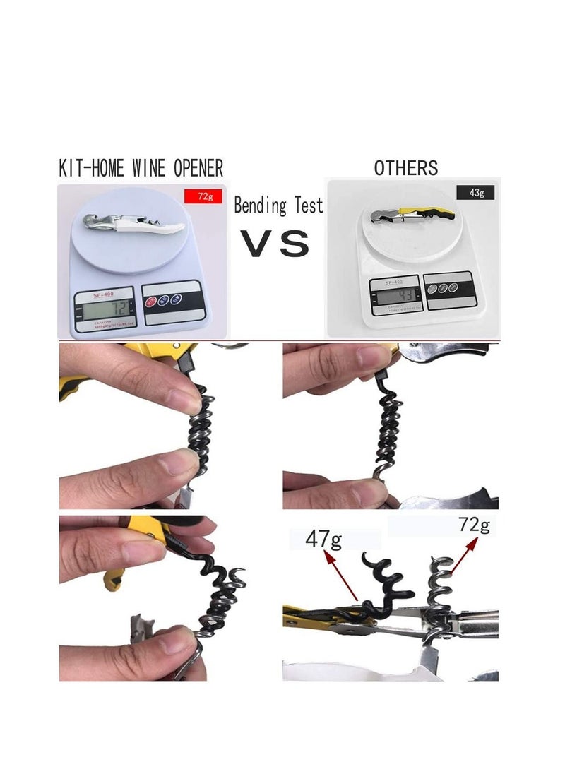 Waiter Corkscrew Heavy Duty Chrome Waiter Corkscrew Drink Opener with Foil Cutter Professional 4Pack Key for Bartenders and Waiter Black Bottle Opener