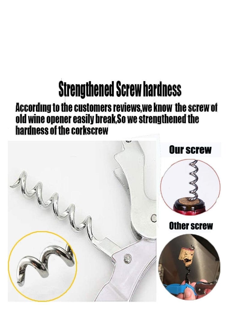 Waiter Corkscrew Heavy Duty Chrome Waiter Corkscrew Drink Opener with Foil Cutter Professional 4Pack Key for Bartenders and Waiter Black Bottle Opener