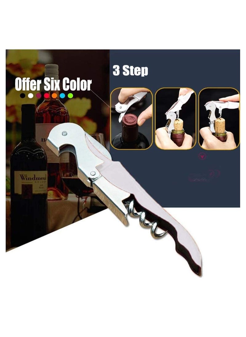 Waiter Corkscrew Heavy Duty Chrome Waiter Corkscrew Drink Opener with Foil Cutter Professional 4Pack Key for Bartenders and Waiter Black Bottle Opener