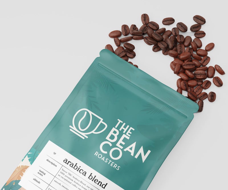 THE BEAN CO مزيج أرابيكا من THE BEAN CO | تحميص متوسط | حبوب قهوة محمصة | 100% أرابيكا (حبوب كاملة، 500 جرام) - Image 2