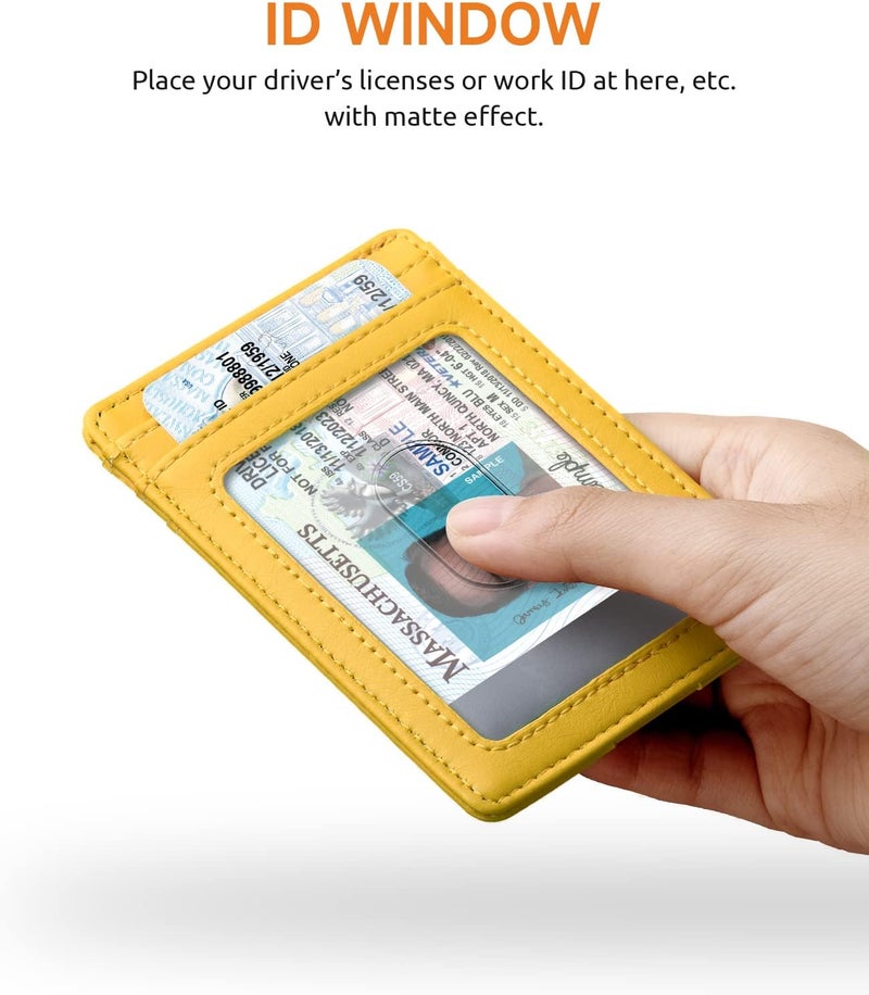 Buffway Mens Slim Wallet, Minimalist Thin Front Pocket Leather Credit Card Holder with RFID Blocking for Work Travel - Image 4