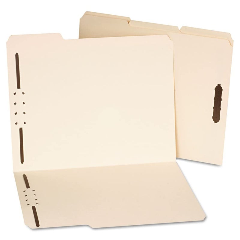 Universal UNV13420 13 Cut Tab Letter Size Deluxe Reinforced Top Tab Folders with Fasteners Manila 50Box