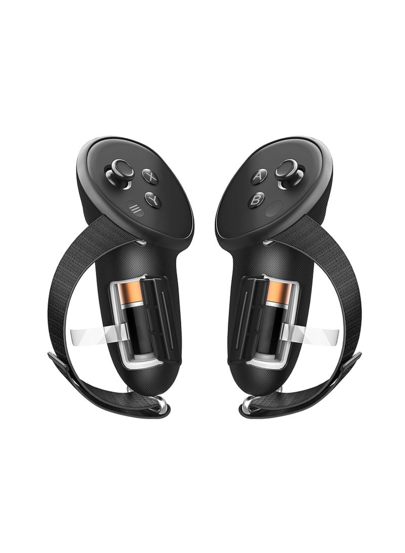 غطاء مقبض تحكم محسن متوافق مع ملحقات Meta Quest 3S/Quest 3، غطاء مقبض مطاطي مع فتحة للبطارية، حماية الرباط المفصلي القابل للتعديل لـ Quest 3S/Quest 3. - Image 1