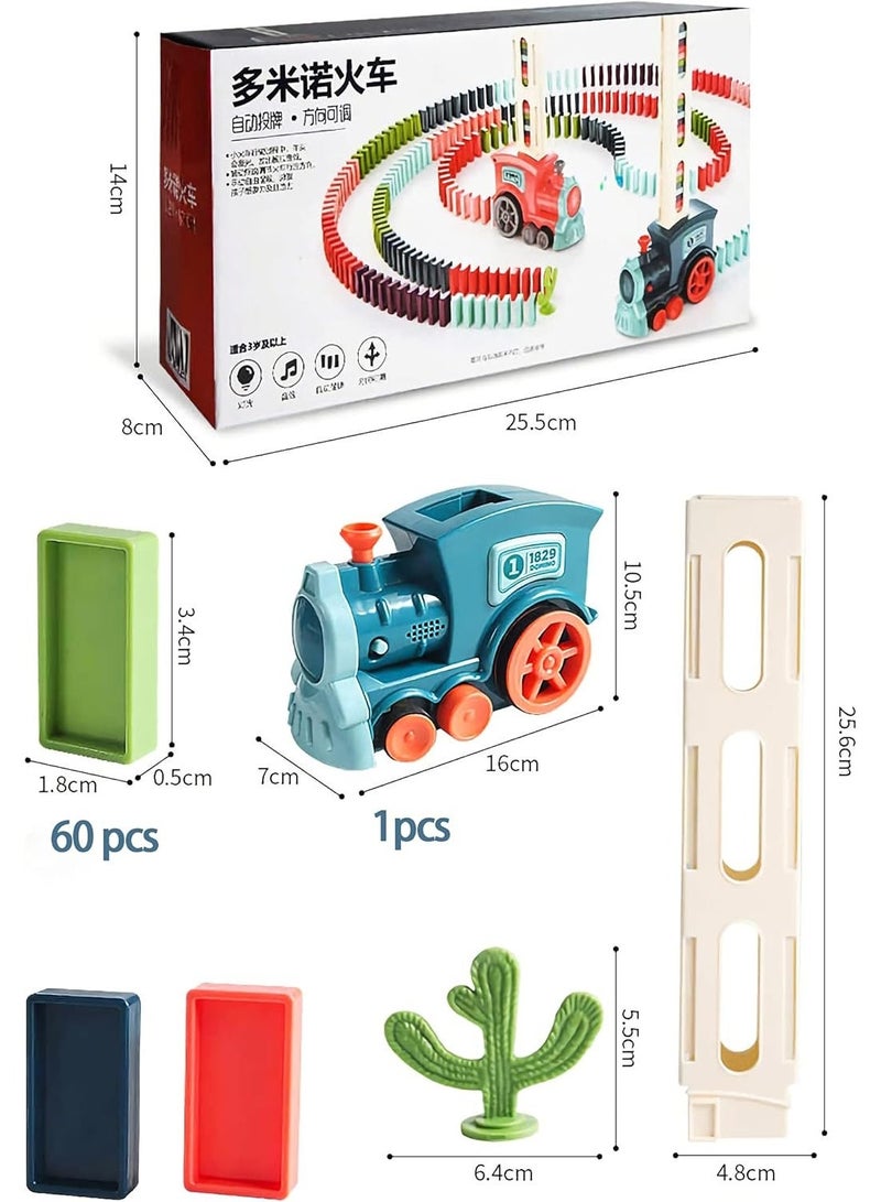 ARGT مجموعة كتل قطار الدومينو مع 60 قطعة | لعبة قطار تلقائية لوضع الدومينو للأطفال من 3 إلى 8 سنوات - Image 3