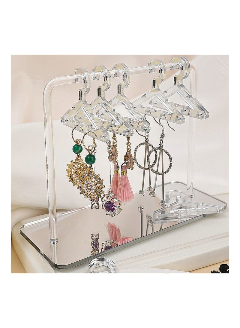 8 pcs Coat Hanger Polymer Clay Soft Pottery Earrings Stand Organizer Hanger Shape Tabletop Jewelry Display Holder for Earring white - Image 1