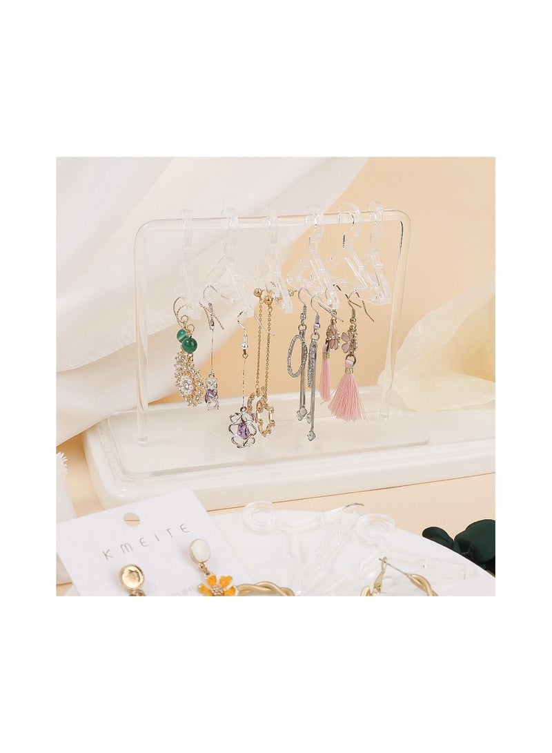 8 pcs Coat Hanger Polymer Clay Soft Pottery Earrings Stand Organizer Hanger Shape Tabletop Jewelry Display Holder for Earring white - Image 5