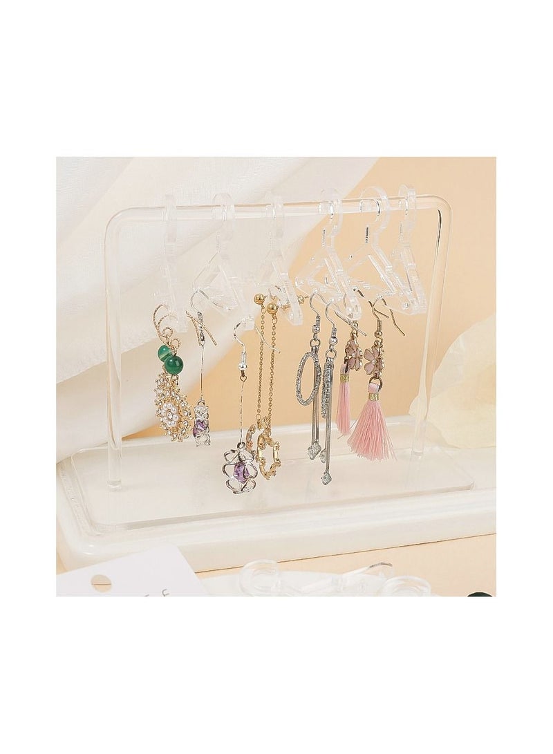8 pcs Coat Hanger Polymer Clay Soft Pottery Earrings Stand Organizer Hanger Shape Tabletop Jewelry Display Holder for Earring white - Image 2