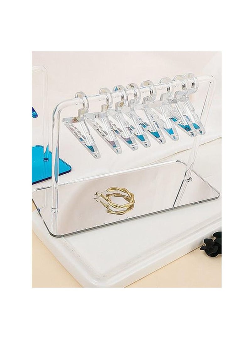 8 pcs Coat Hanger Polymer Clay Soft Pottery Earrings Stand Organizer Hanger Shape Tabletop Jewelry Display Holder for Earring white - Image 3