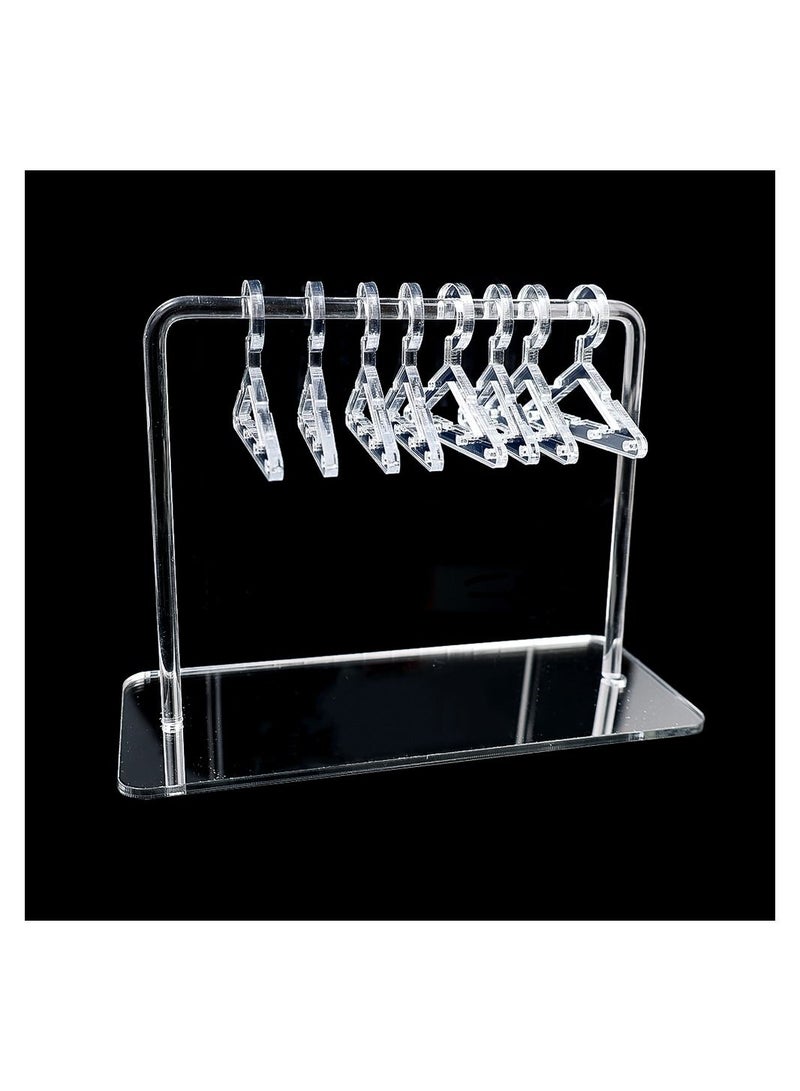 8 pcs Coat Hanger Polymer Clay Soft Pottery Earrings Stand Organizer Hanger Shape Tabletop Jewelry Display Holder for Earring white - Image 4