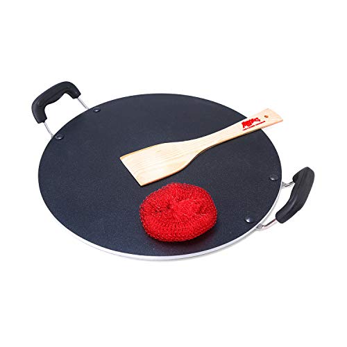 Anjali Diamond Non Stick Classic Induction Multi Tawa Deluxe No.11, Black - Image 5