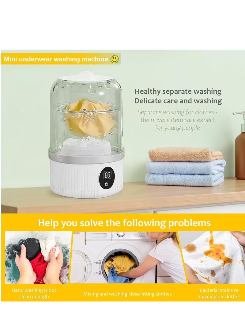 كيلا غسالة ملابس داخلية جديدة، غسالة صغيرة محمولة، غسالة صغيرة، غسالة لاسلكية قابلة للشحن، مناسبة لحمالات الصدر والملابس الداخلية والجوارب، مثالية للسفر، السكن الجامعي، الشقق، الكرفانات، المخيمات، والأطفال (أبيض) - Image 4