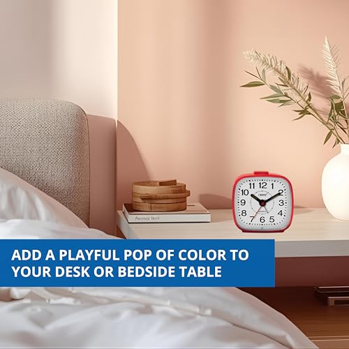 Orpat Plastic Beep Alarm Analog Clock (Red, Small, 7.18 cm x 3.3 cm x 6.8 cm) TBB-137 - Image 4