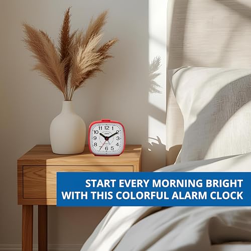 Orpat Plastic Beep Alarm Analog Clock (Red, Small, 7.18 cm x 3.3 cm x 6.8 cm) TBB-137 - Image 2