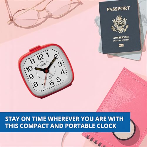 Orpat Plastic Beep Alarm Analog Clock (Red, Small, 7.18 cm x 3.3 cm x 6.8 cm) TBB-137 - Image 3