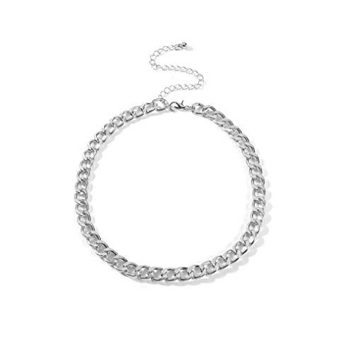 Sither Cathercing Women Chain Choker Necklace Big Link Necklace for Women Trendy Jewelry Necklaces Chains Punk (silver) - Image 1