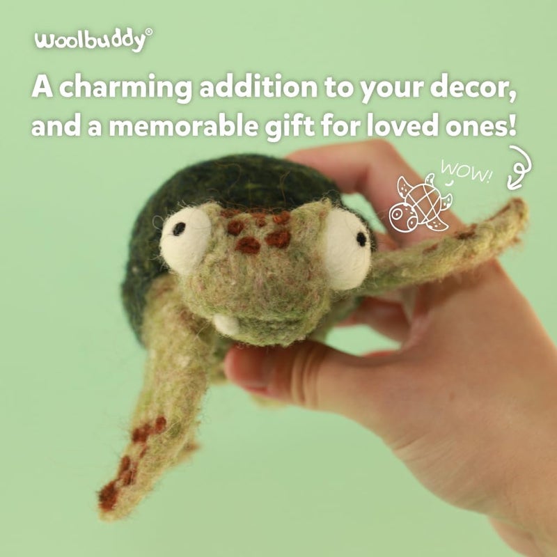 Woolbuddy Needle Felting Kit for Beginners Adults, Sea Turtle DIY Craft, Includes Wool, Tools, and Instructions for Fun Projects - Image 5