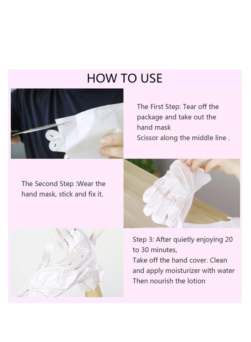 Generic Hand Mask, Hand Spa Mask, Hand Moisturizing Gloves Mask, Hand Skin Repair Renew Mask for Dry, Aging, Cracked Hands Intense Skin Nutrition Hand Cream Mask, Repair Rough Skin Women & Men (5 Pairs)  - Image 2