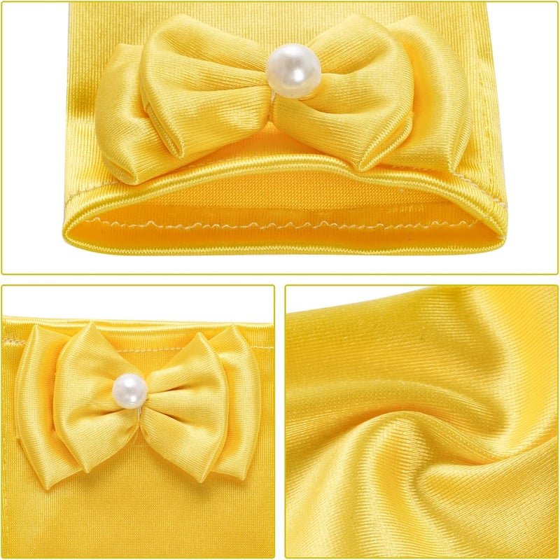 Yolyoo Girls Princess Gloves,Girl White Long Satin Princess Dress Up Diamonds Bows Gloves for Birthday,Wedding, Costume Party - Image 3