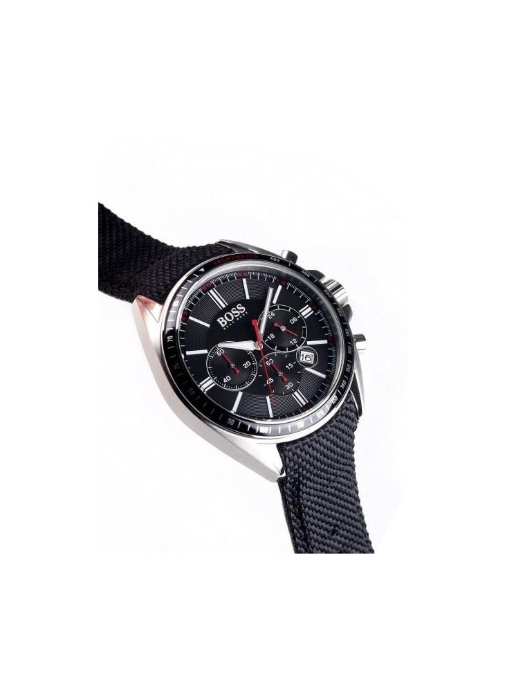 Hugo Boss Driver Sport Men's Black Nylon Strap Chronograph Watch HB1513087