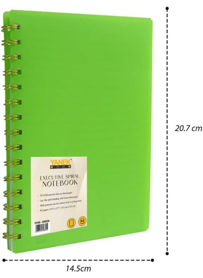 يانيك دفتر يانيك الحلزوني A5 – دفتر ملاحظات بغلاف صلب، 200 صفحة – مثالي للطلاب والمكتب والملاحظات الشخصية - Image 2