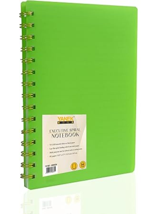 يانيك دفتر يانيك الحلزوني A5 – دفتر ملاحظات بغلاف صلب، 200 صفحة – مثالي للطلاب والمكتب والملاحظات الشخصية - Image 1